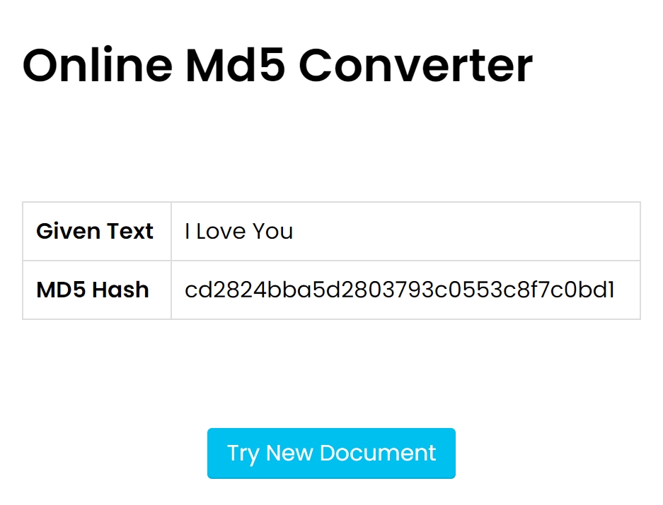 MD5 Converter